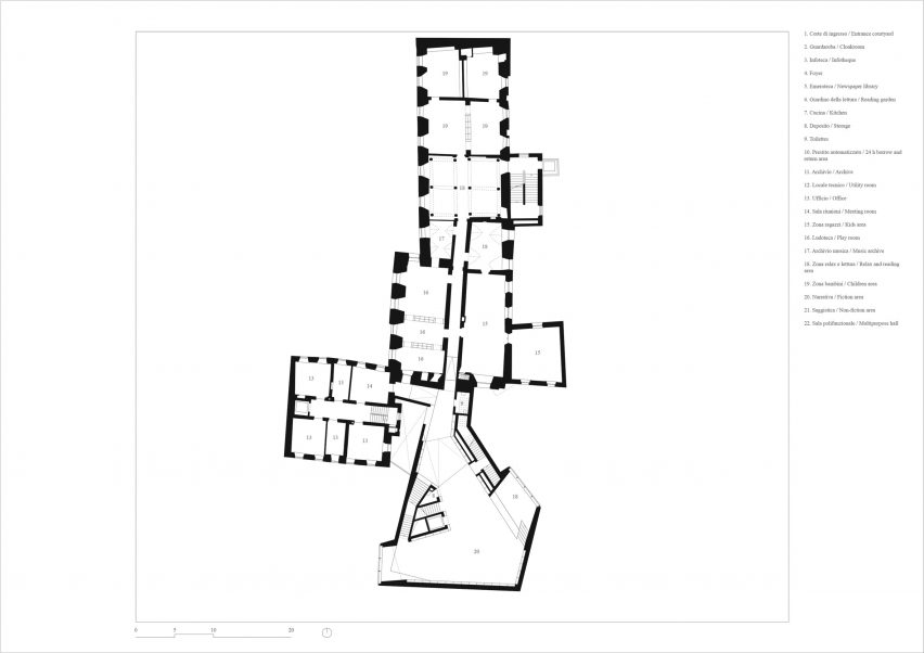 Floor plan of Brixen Public Library