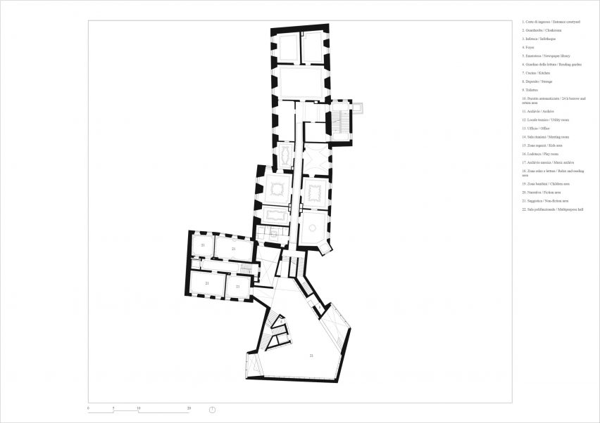 Floor plan of Brixen Public Library