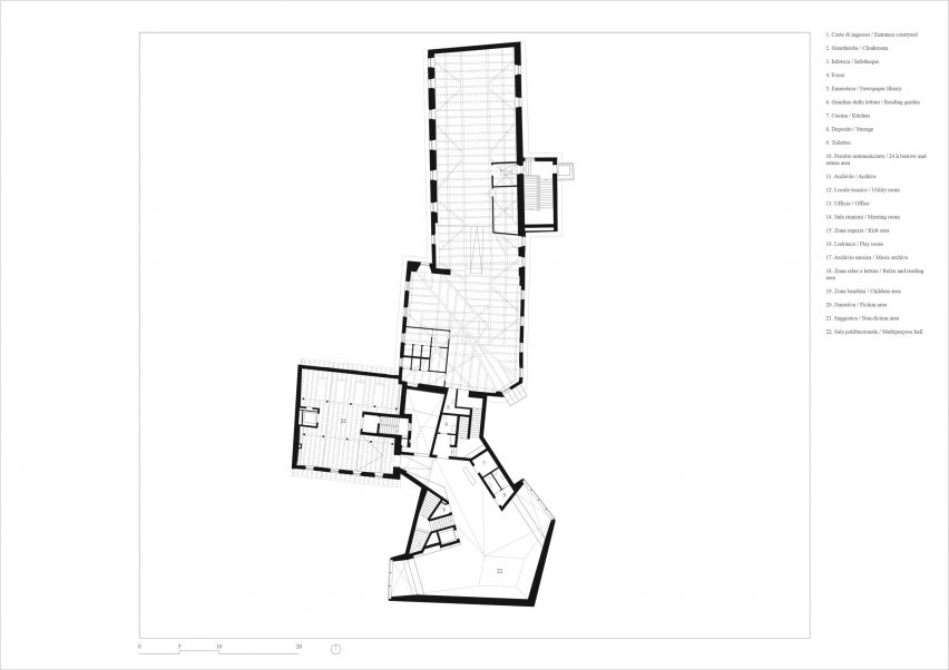 Floor plan of Brixen Public Library