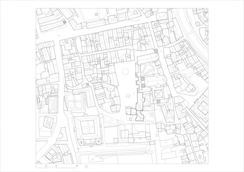 Site plan of Brixen Public Library