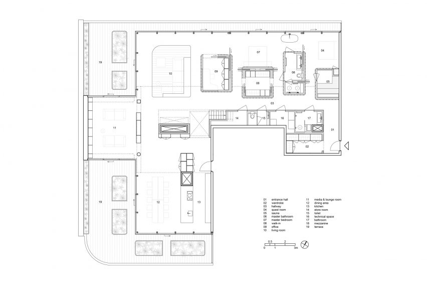 Floor plan of Panorama Penthouse by Bureau Fraai