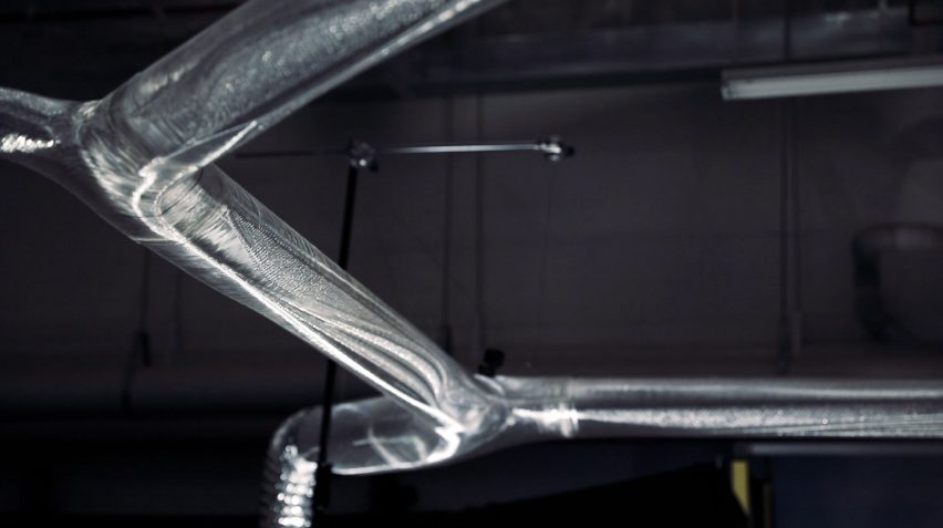 Close-up photo of translucent plastic tubing forming the Systems Reef 2 air conditioning system