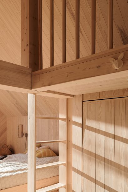 Wood-lined living space