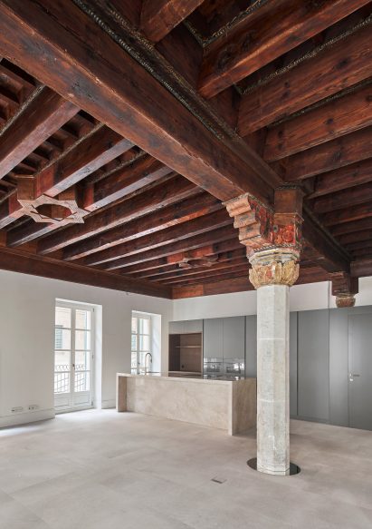 Wooden ornate ceiling