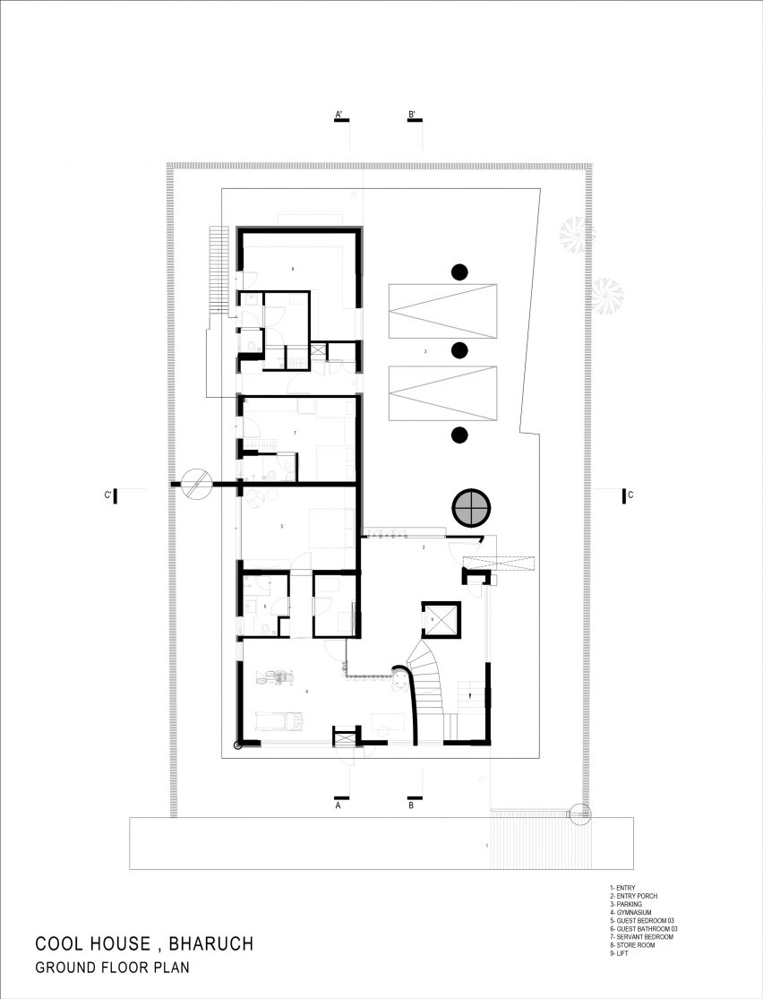Ground floor plan of Cool House