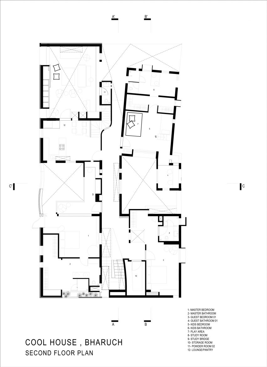 Second floor plan of Cool House