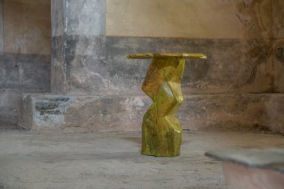 Chunky yellow side table