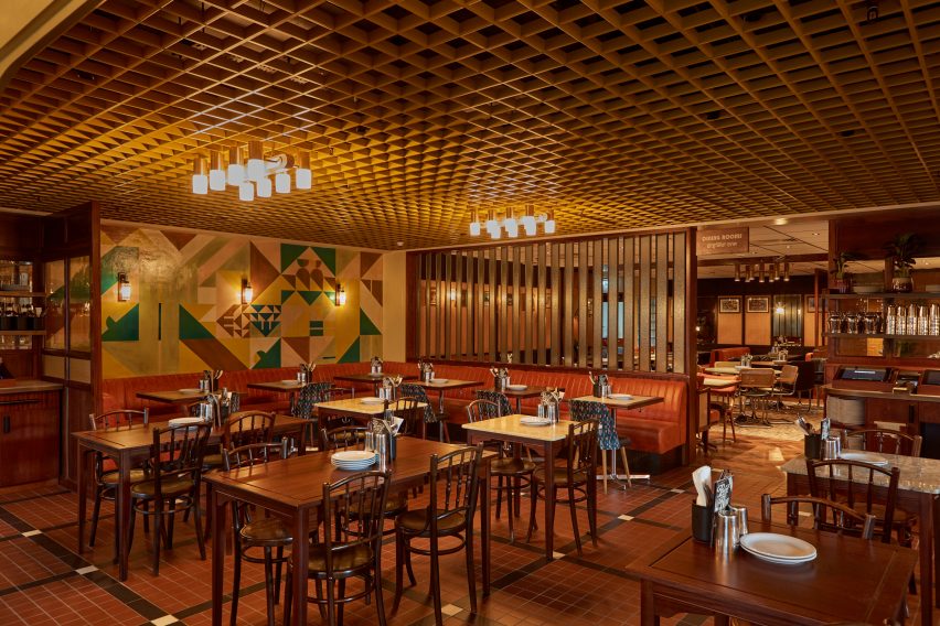 Dining room in Dishoom Canary Wharf