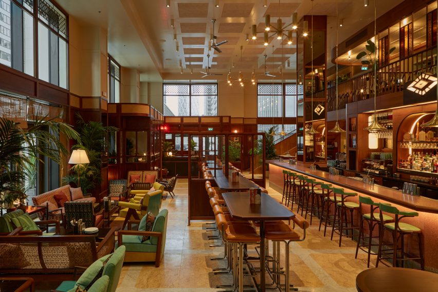 Arrival area in Dishoom Canary Wharf