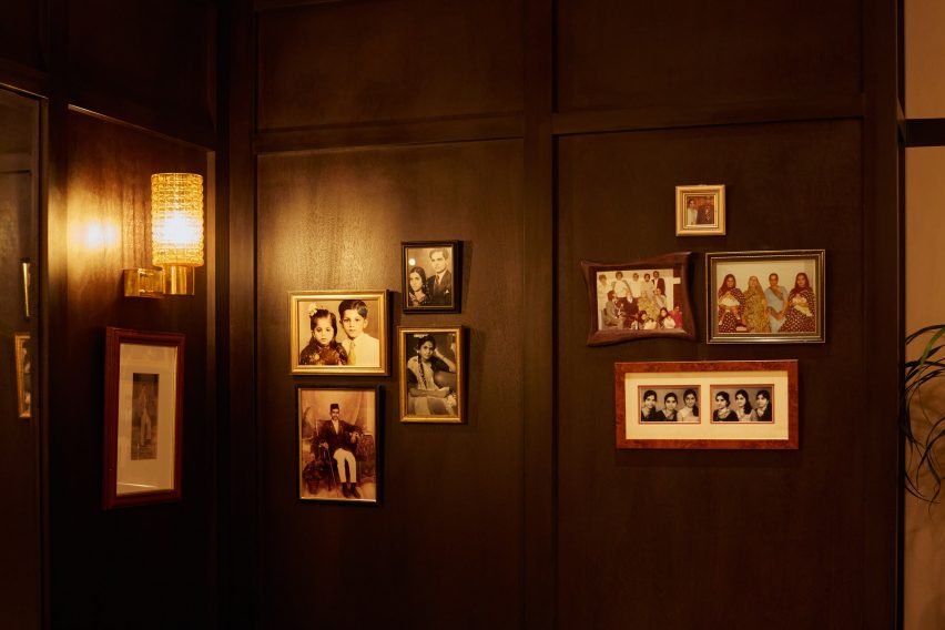 Framed photos in Dishoom Canary Wharf