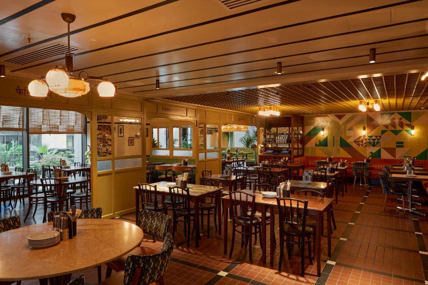 Dining room in Dishoom Canary Wharf