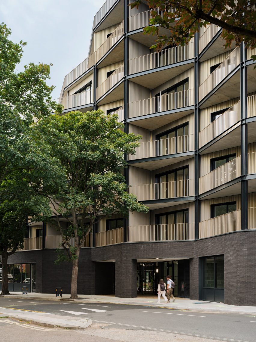 Exterior of Dockley Apartments in London by Studio Woodroffe Papa and Poggi Architecture