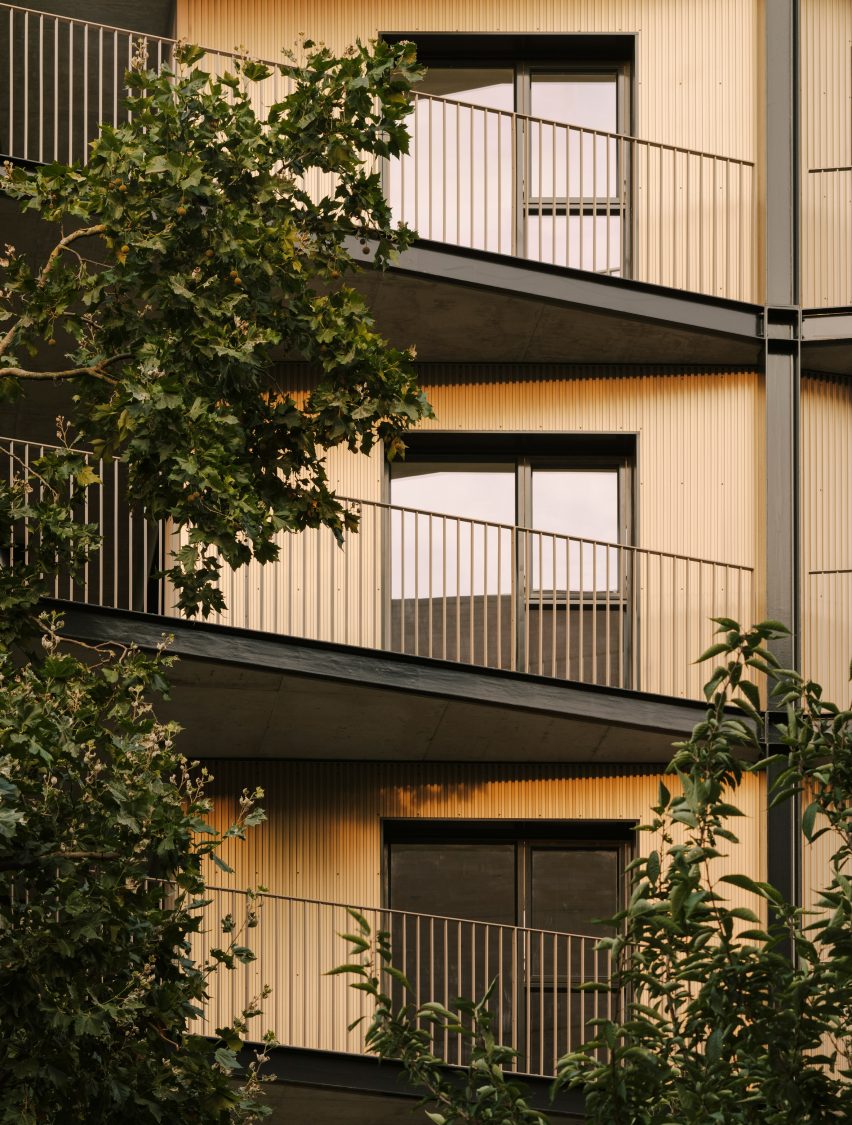 Exterior of Dockley Apartments in London by Studio Woodroffe Papa and Poggi Architecture