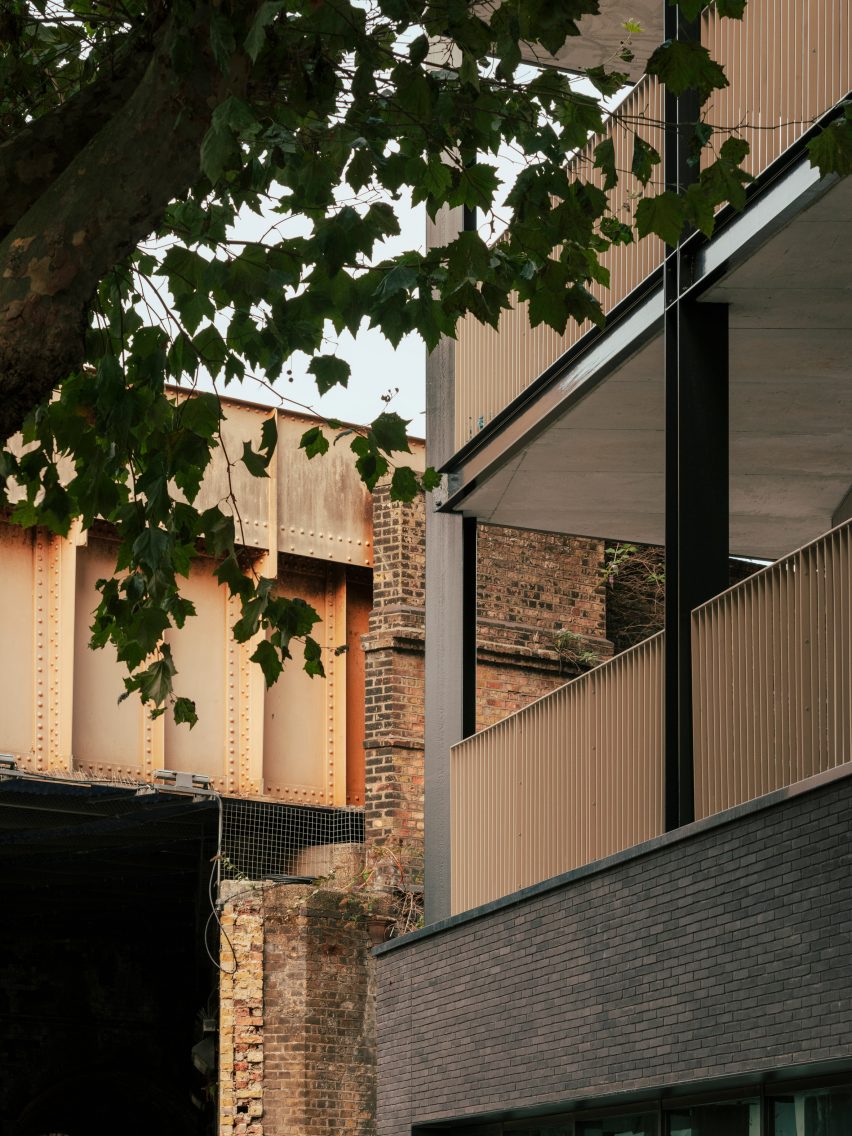 Exterior of Dockley Apartments in London by Studio Woodroffe Papa and Poggi Architecture