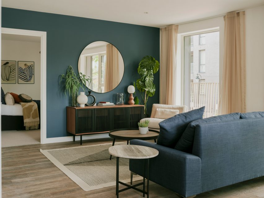Interior of Dockley Apartments in London by Studio Woodroffe Papa and Poggi Architecture