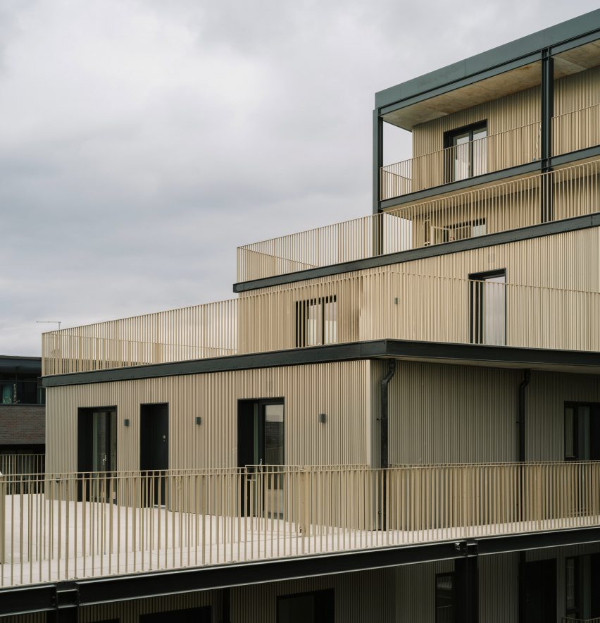 Exterior of Dockley Apartments in London by Studio Woodroffe Papa and Poggi Architecture