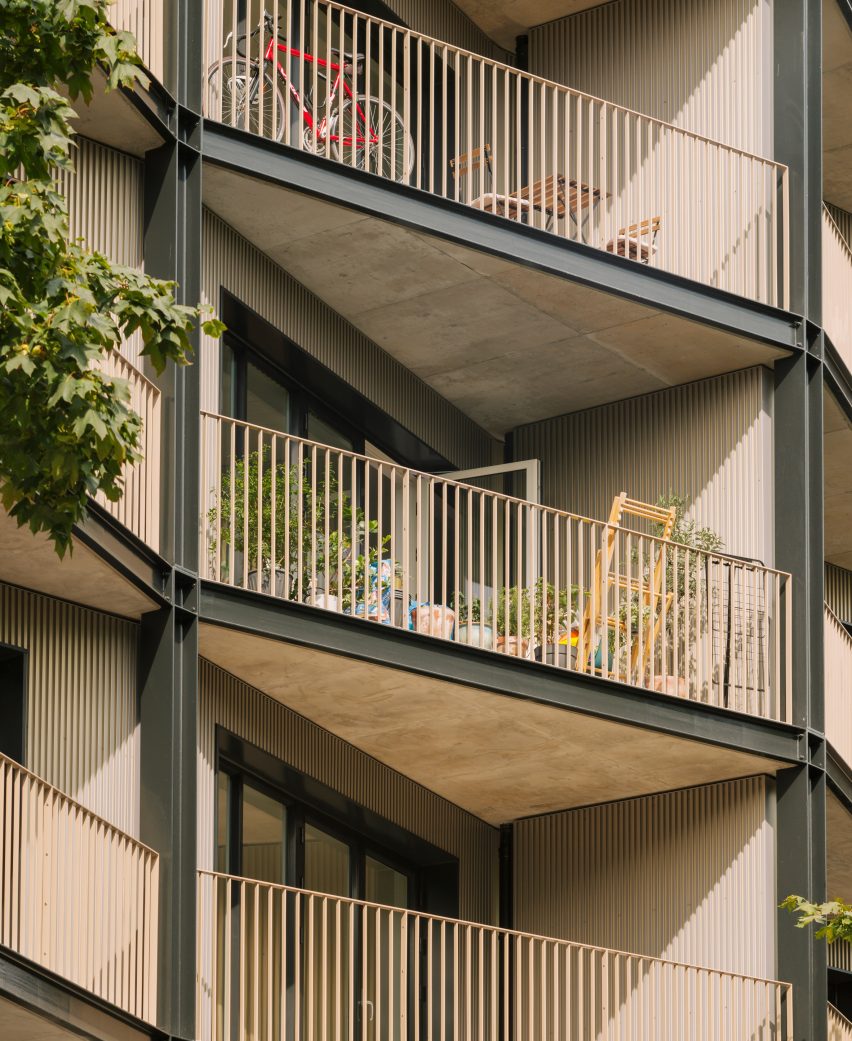 Exterior of Dockley Apartments in London by Studio Woodroffe Papa and Poggi Architecture