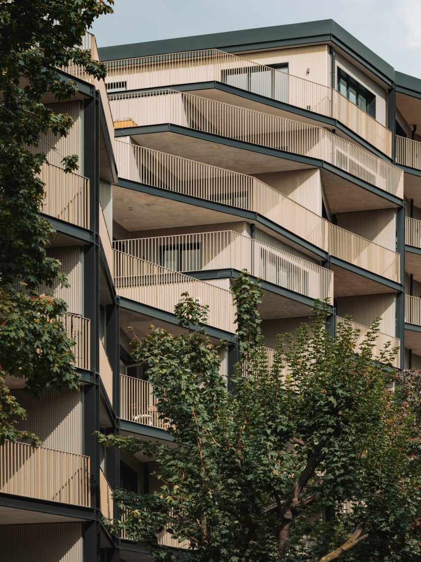 Exterior of Dockley Apartments in London by Studio Woodroffe Papa and Poggi Architecture