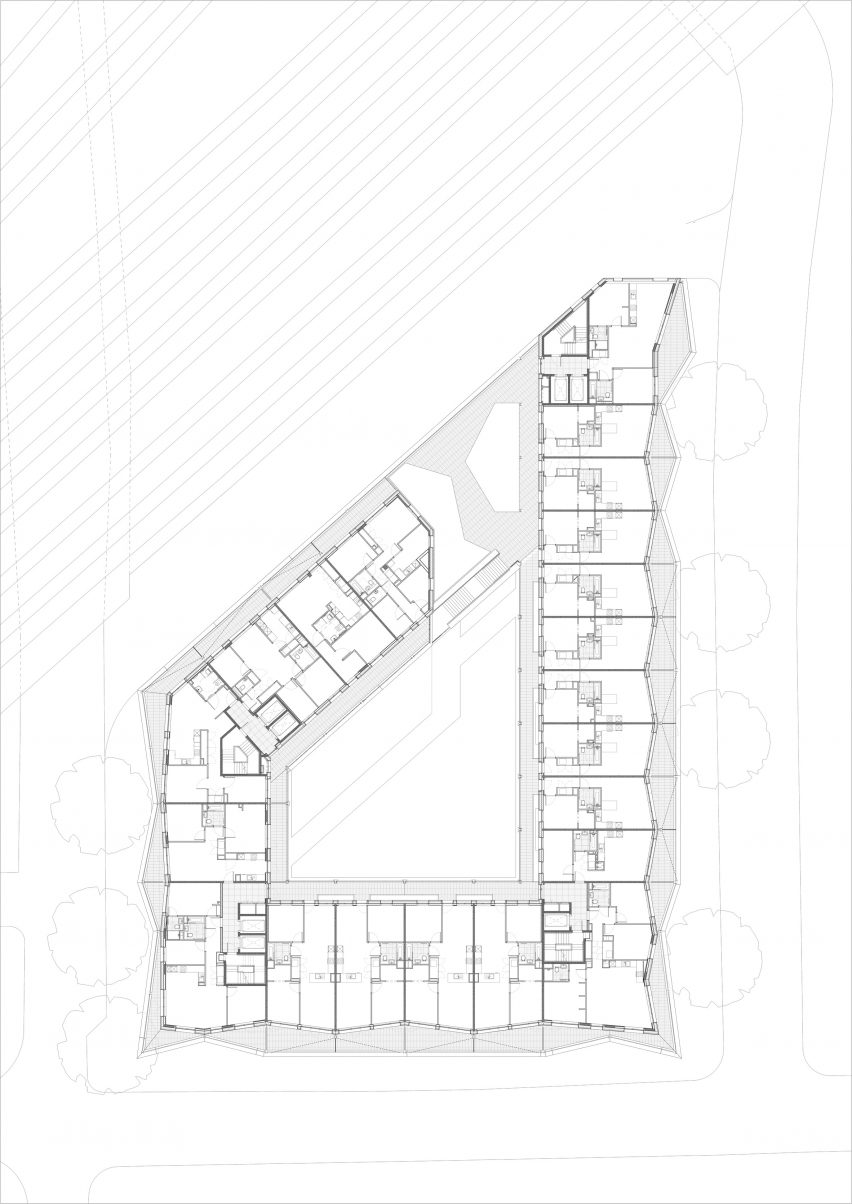 Floor plan of Dockley Apartments in London by Studio Woodroffe Papa and Poggi Architecture