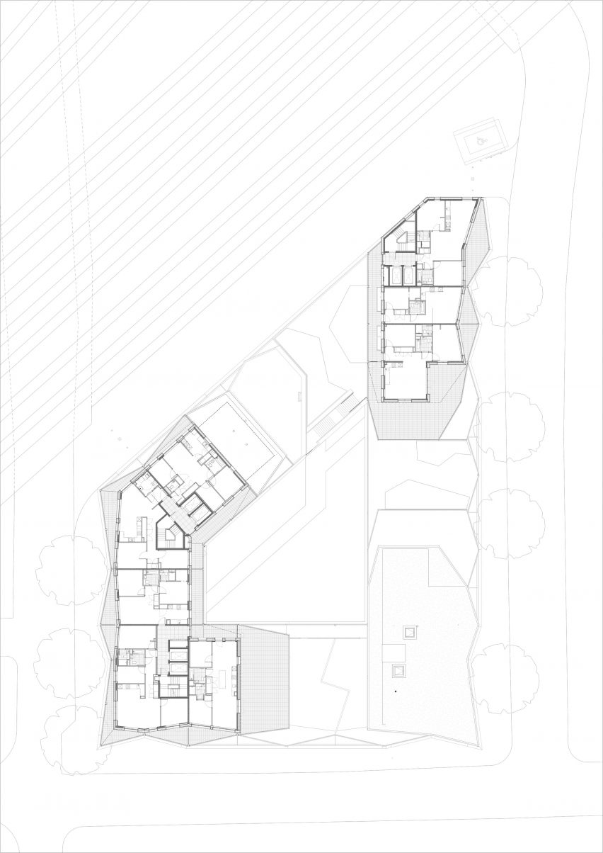 Floor plan of Dockley Apartments in London by Studio Woodroffe Papa and Poggi Architecture