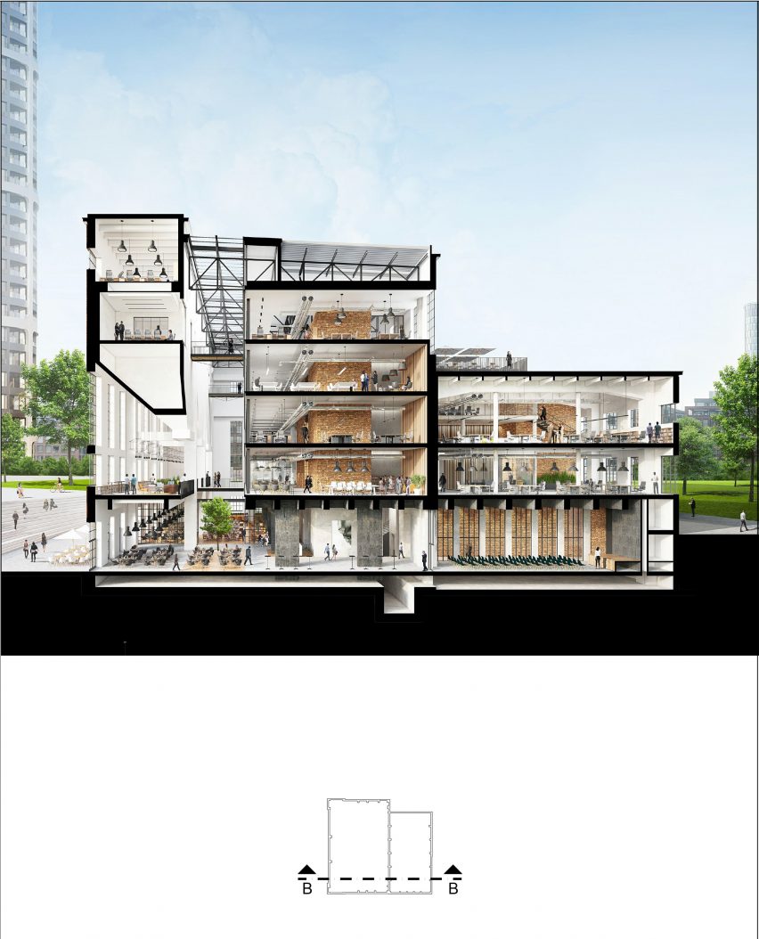 Section drawing of Jurkovič Heating plant by DF Creative Group