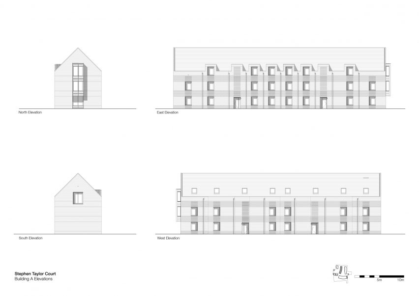 Elevation drawings of Stephen Taylor Court by FCBStudios