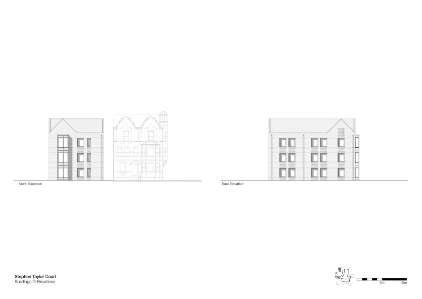 Elevation drawings of Stephen Taylor Court by FCBStudios