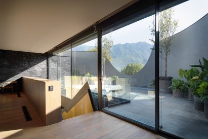 Rooftop terrace in concrete home