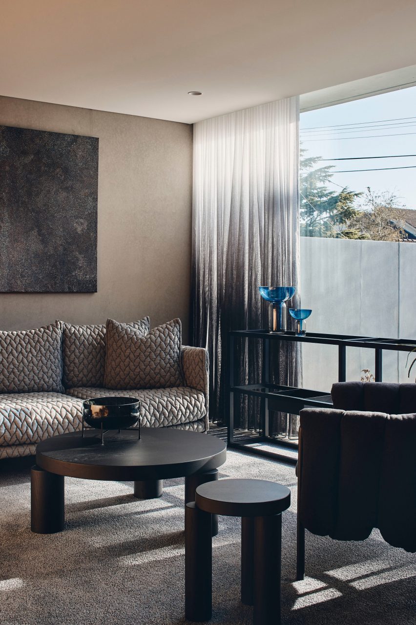 Interior living space at The Courtyard Residence by FGR Architects
