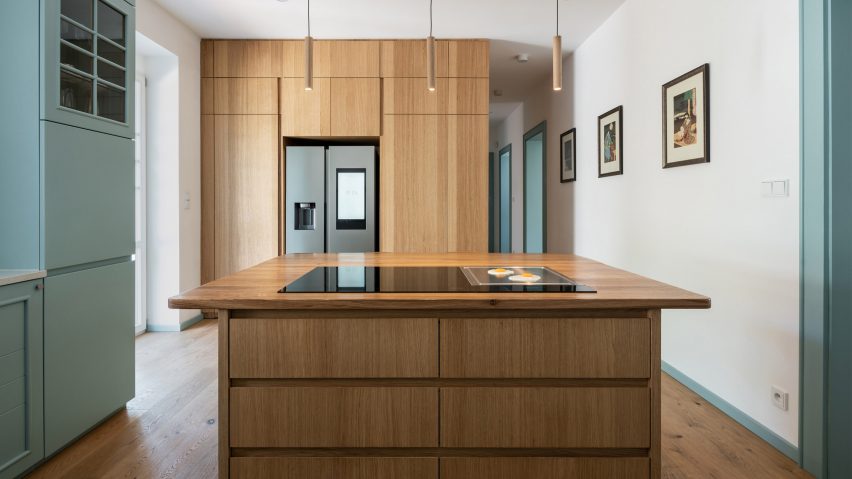 Interior of the kitchen at Under The Top house by No Architects
