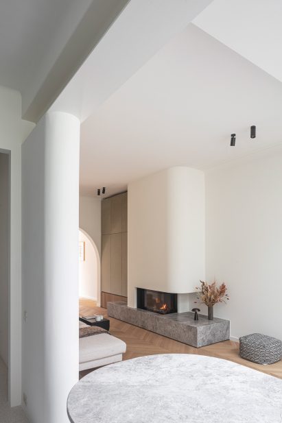 Fireplace in House Mellinet by Atelier Fréderic Louis