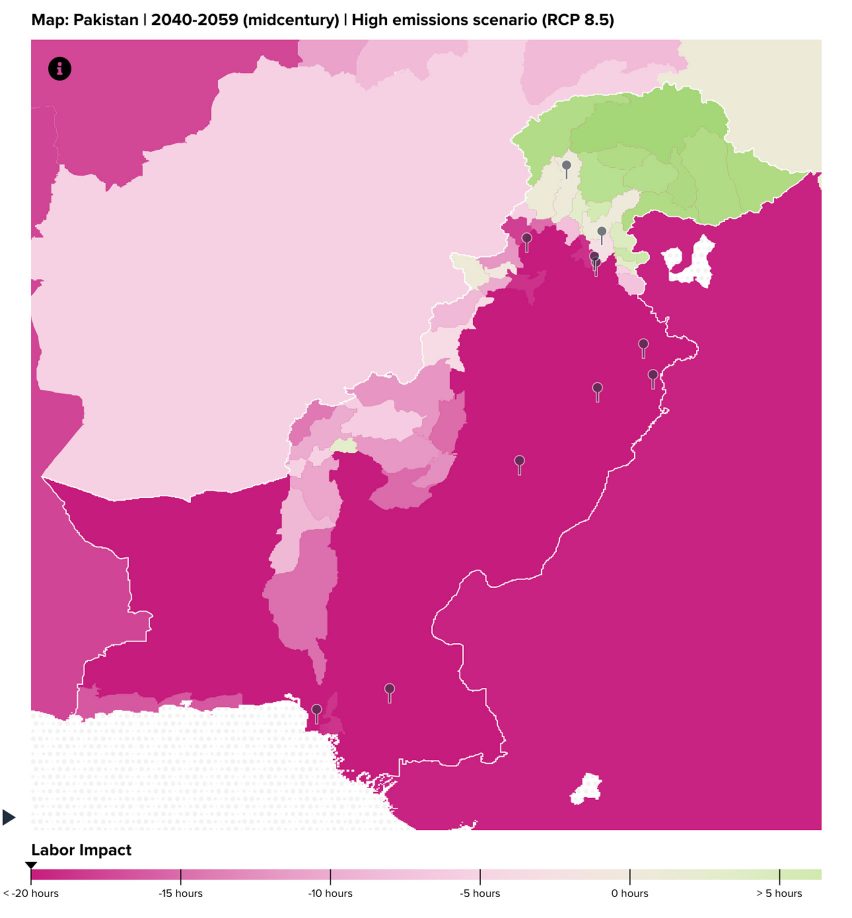 Pakistan working hours climate impact
