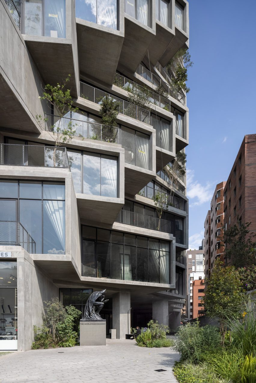 Exterior of Iqon tower in Quito by BIG