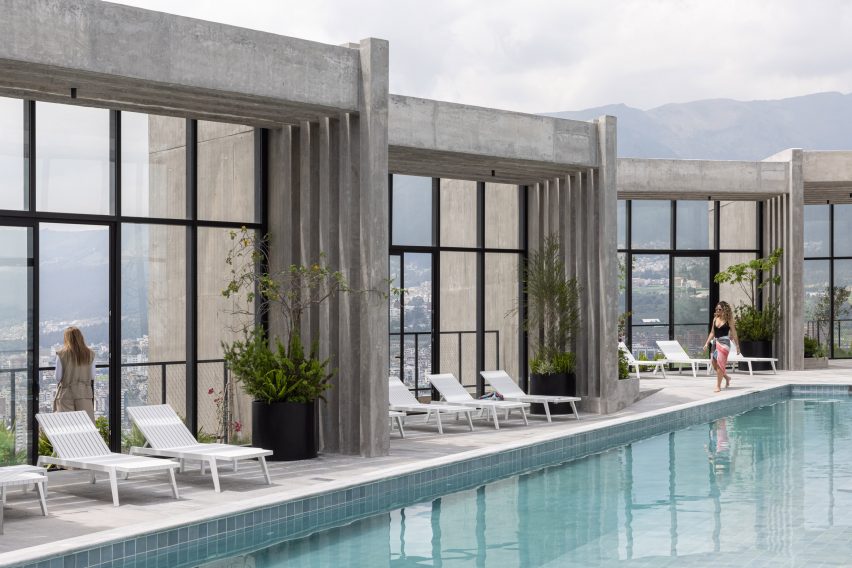 Exterior of Iqon tower in Quito by BIG