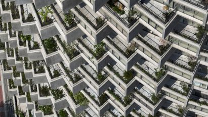 Exterior of Iqon tower in Quito by BIG