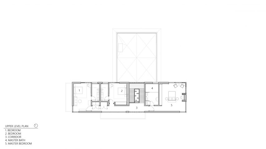 Upper level floor plan
