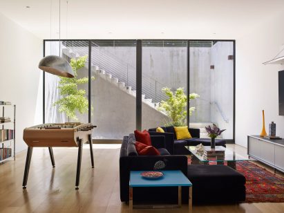 Subterranean courtyard at Hamptons house