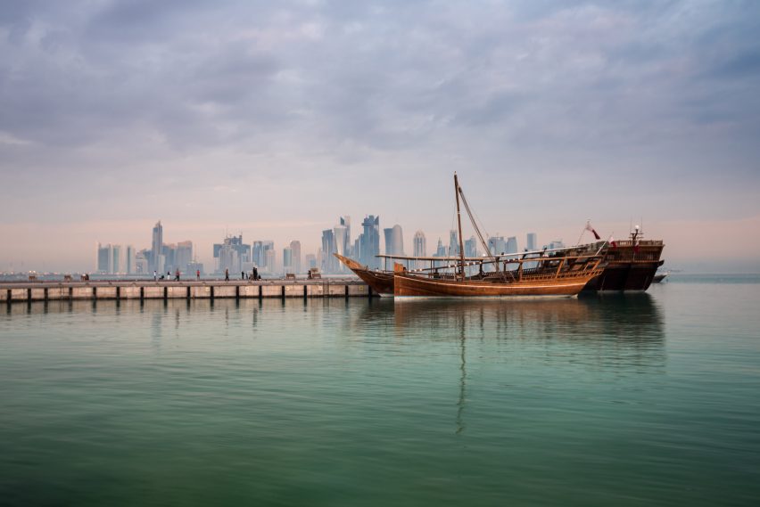 View of the Persian Gulf with ship