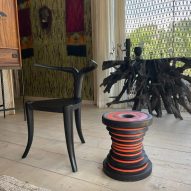 A chair and a stool on set of Black Panther