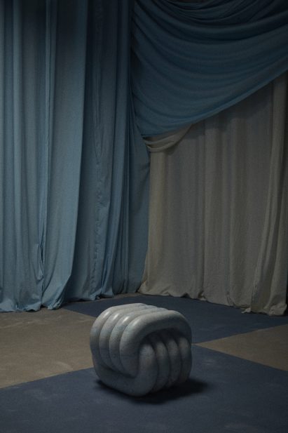 Pale blue Nudo marble table