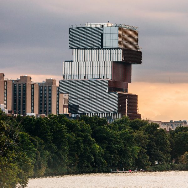 KPMB stacked Boston structure view over the Charles River