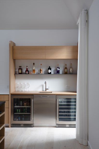 Multi-purpose kitchen with wooden accents