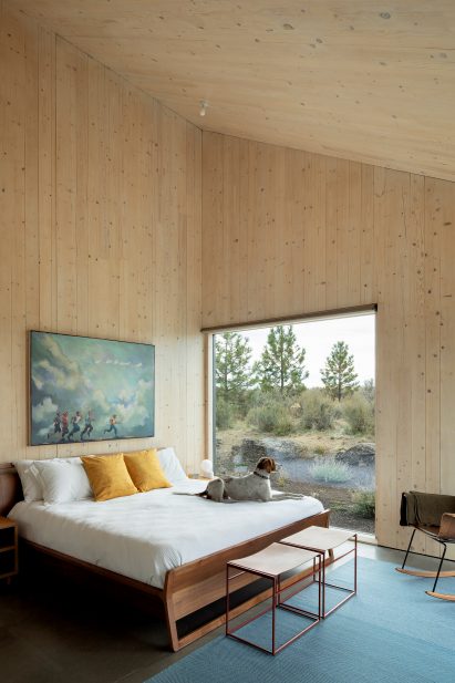 The interior of a bedroom in Octothorpe House