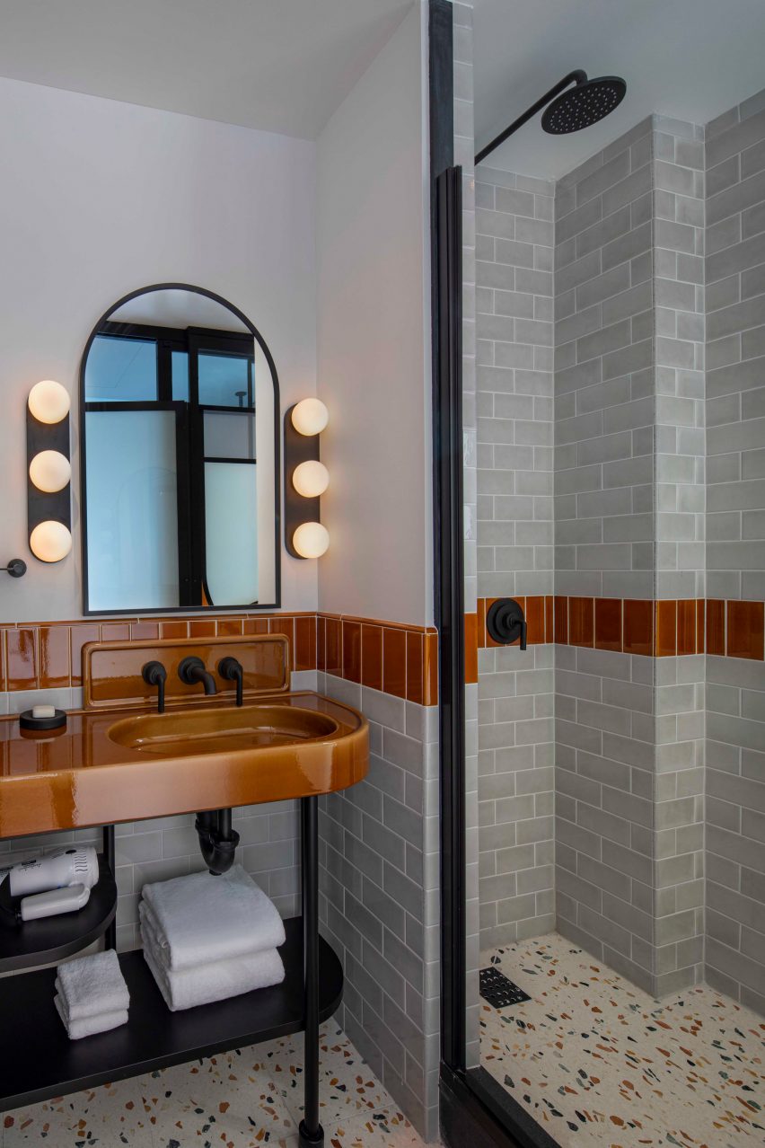 Bathroom in Guest room in Moxy Lower East Side