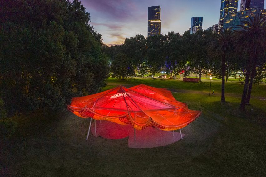 Aerial view of MPavilion 2022 by All(zone)