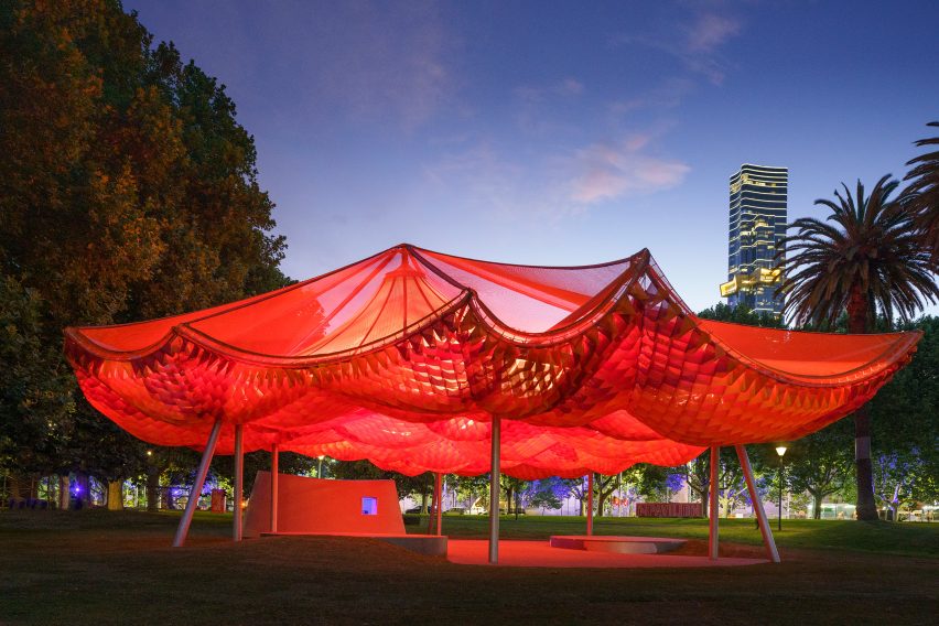 MPavilion 2022 by All(zone) at night