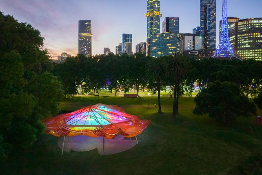 Aerial view of MPavilion 2022 by All(zone)
