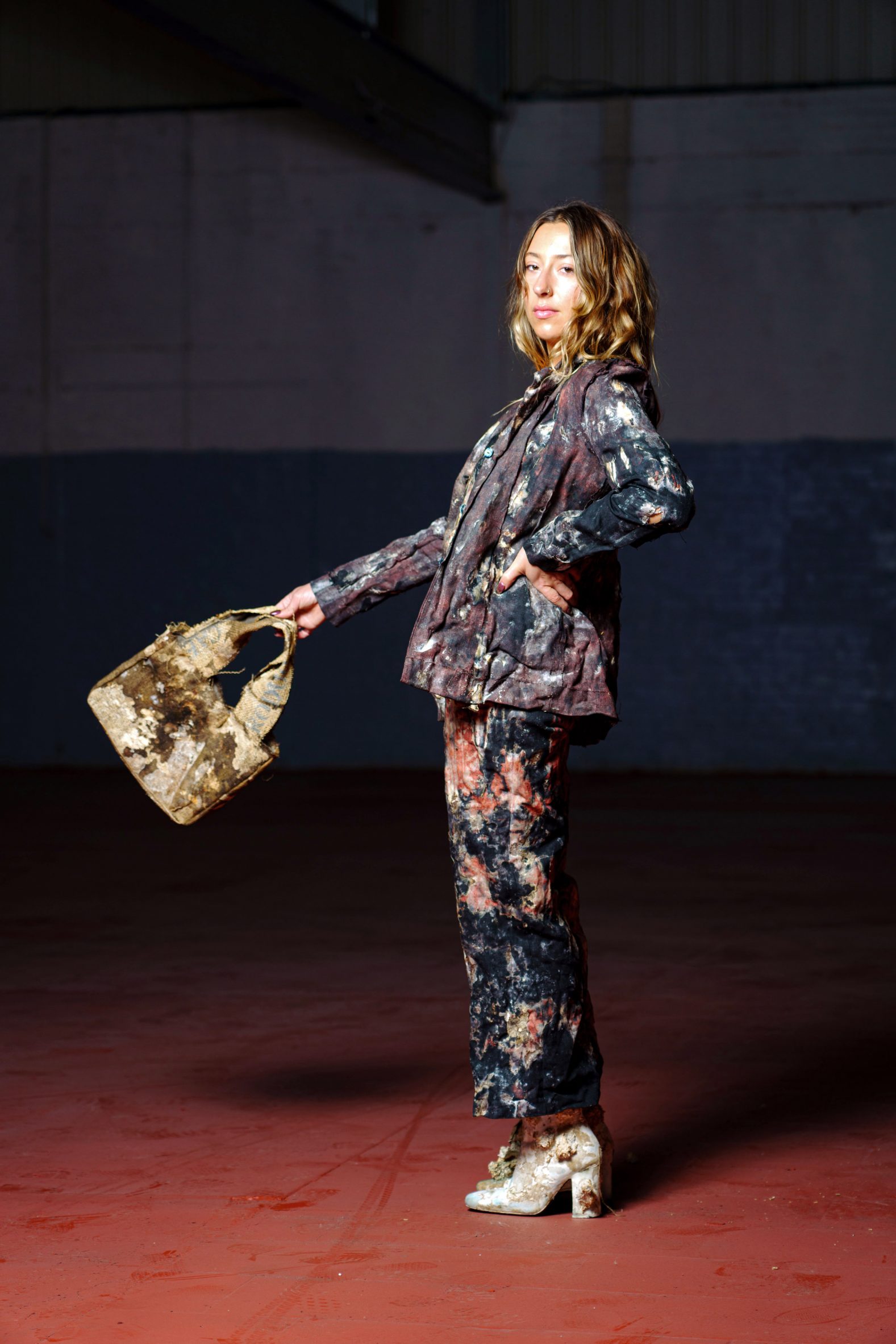 Navy trouser suit by Helena Elston