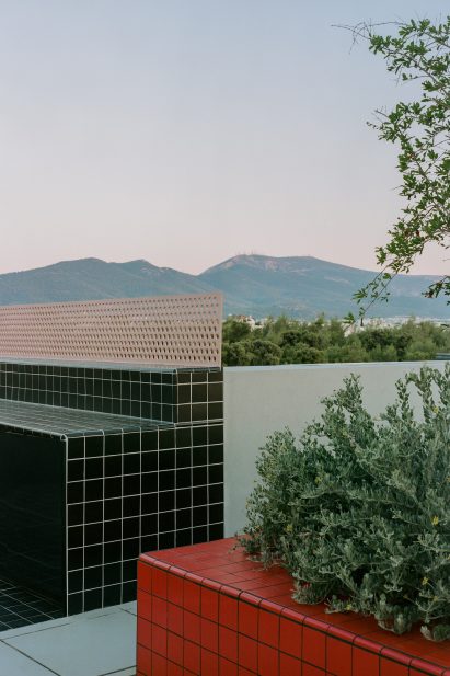 Image of a roof terrace and colourful tiles