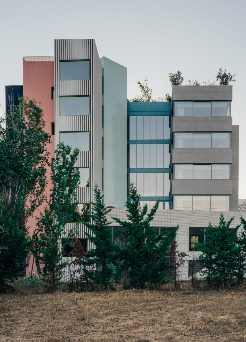 Neiheiser Argyros transforms Athens office block with colourful accents and varied textures